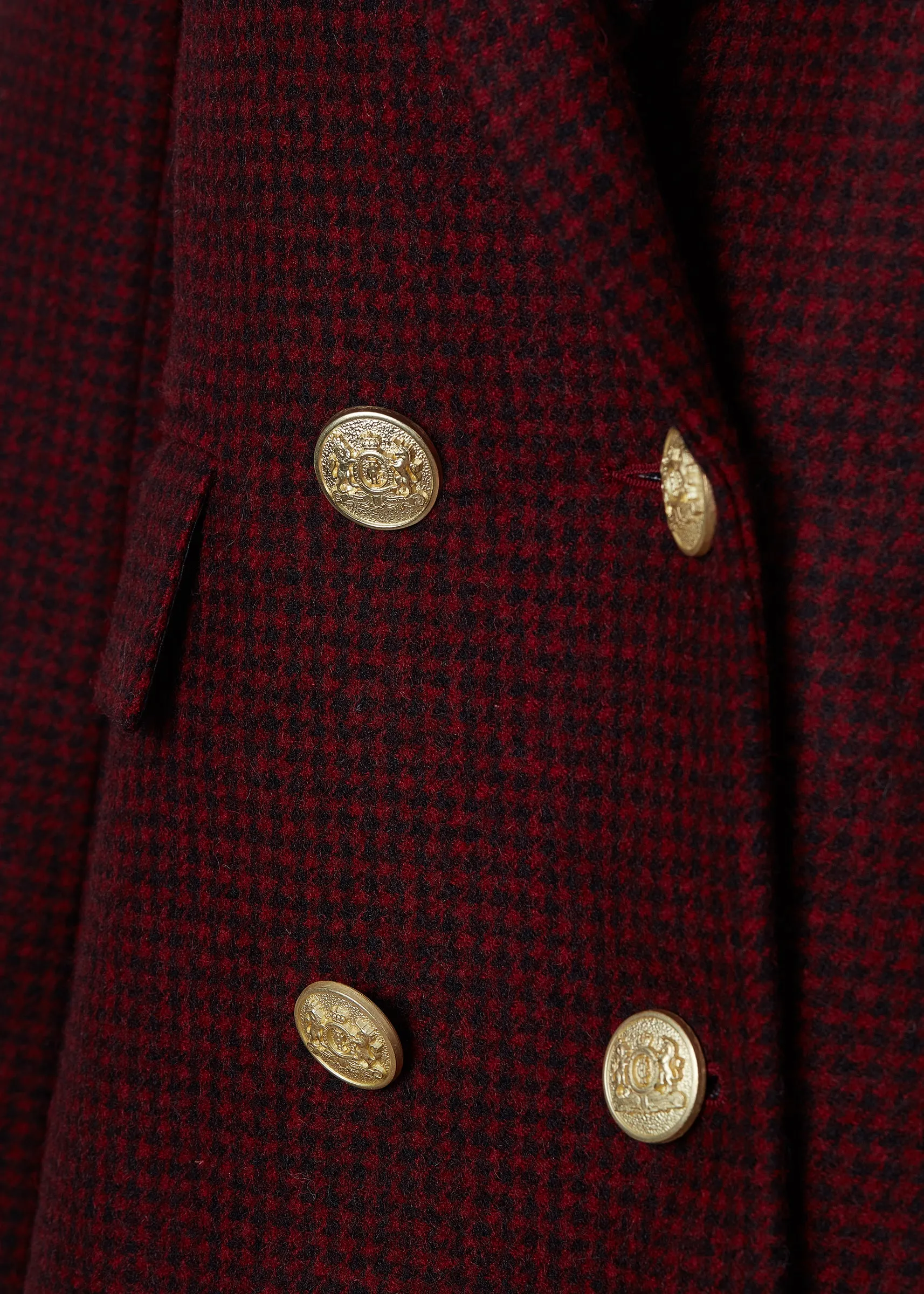 Double Breasted Blazer (Deep Red Houndstooth)