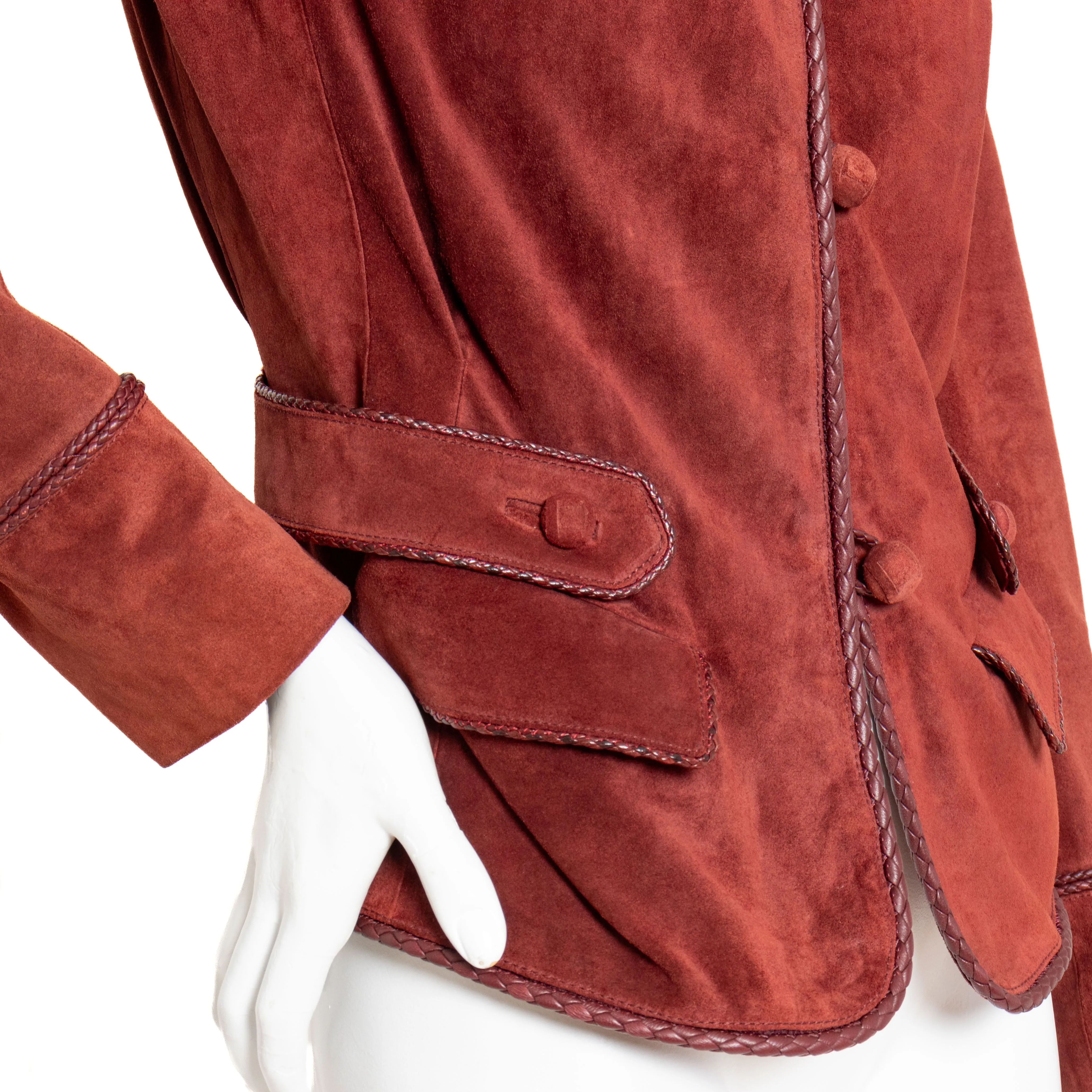 Early 2000s Burgundy Suede Whipstitch Jacket