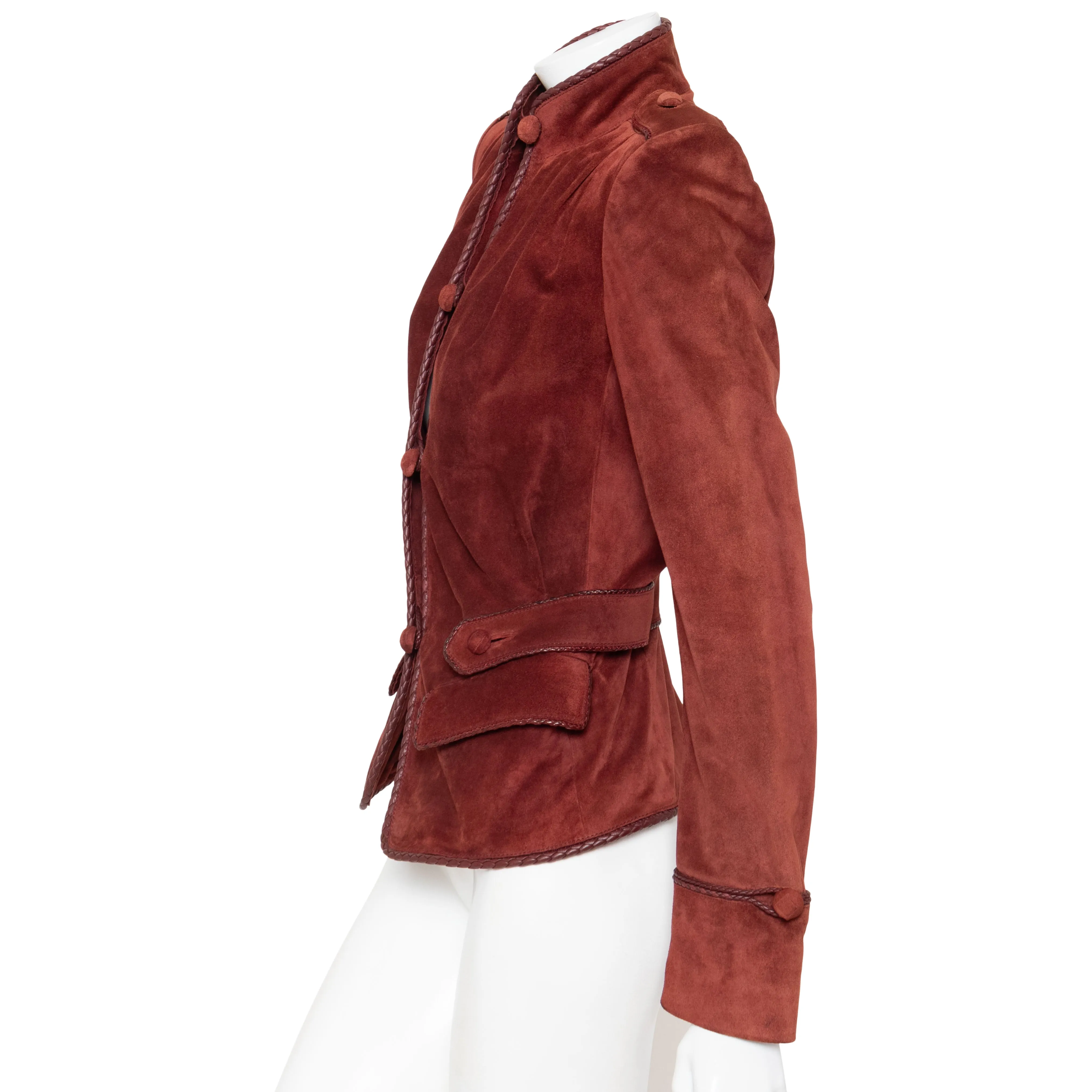 Early 2000s Burgundy Suede Whipstitch Jacket