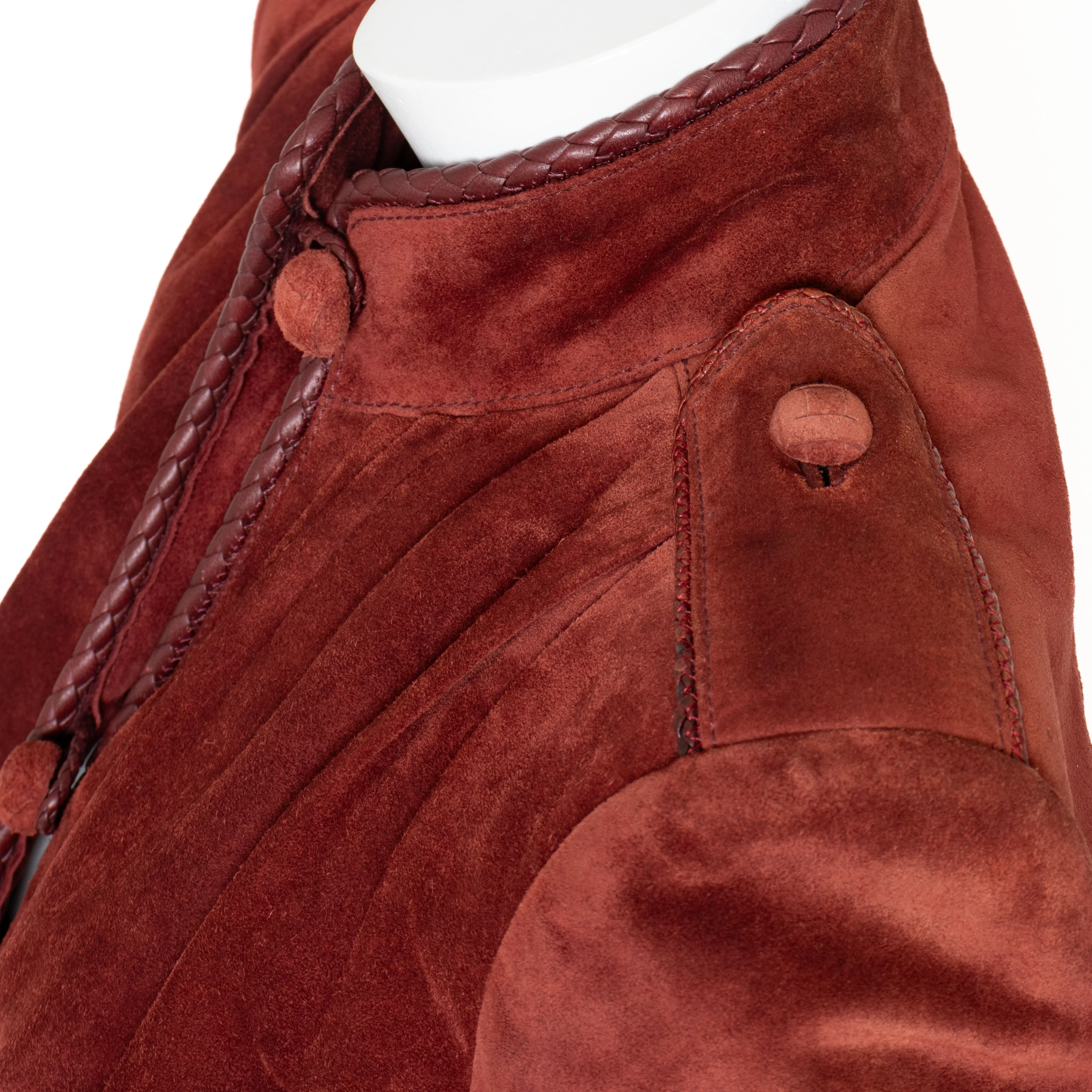 Early 2000s Burgundy Suede Whipstitch Jacket