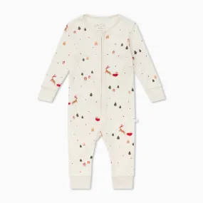 Festive Print Clever Zip Romper