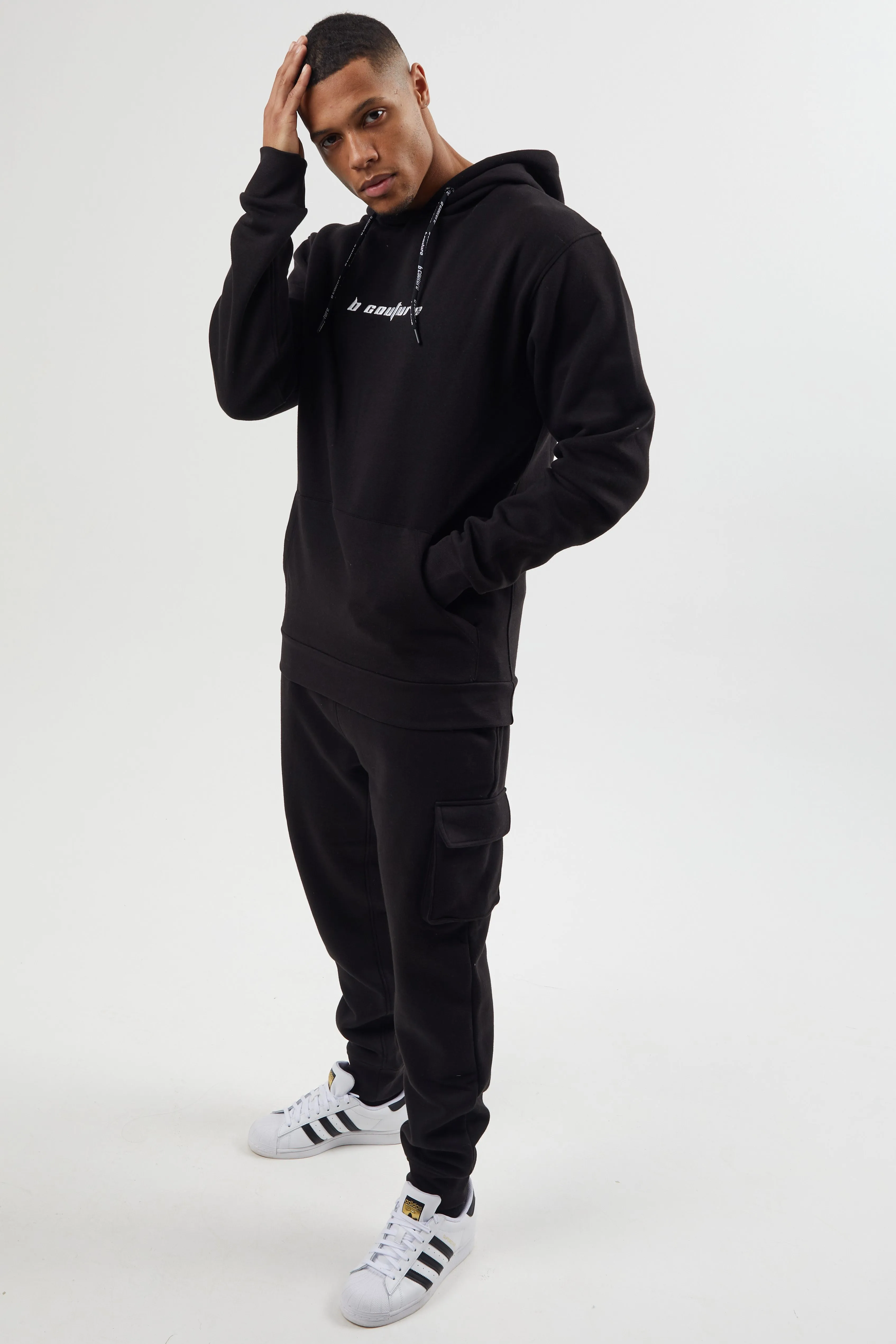 Field Place Cargo Fleece Tracksuit - Black