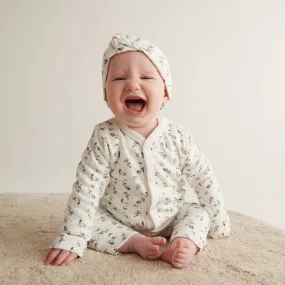 Floral V-Neck Cardigan, Leggings & Headband Outfit