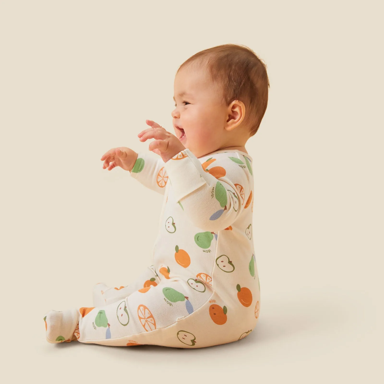 Fruit Print Clever Zip Baby Pajamas