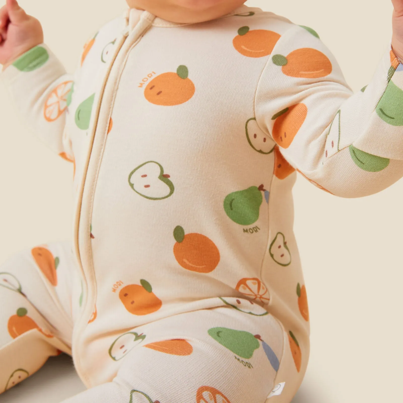 Fruit Print Clever Zip Baby Pajamas