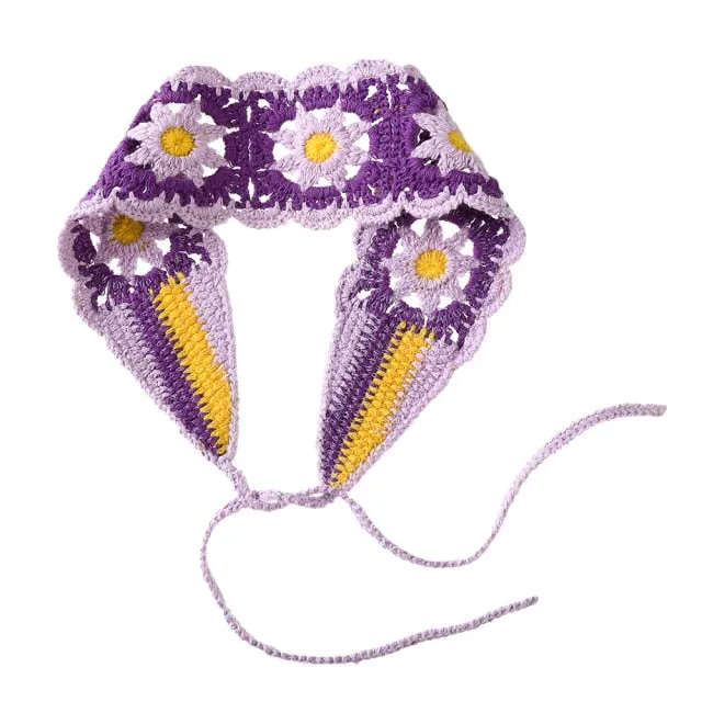 Granny Squares Head Scarf Crochet Daisies Yin Yangs Or Headbands 18 Different Styles And Colors Handmade Boho Hair Accessories Ear Warmer Scarves Always Have A Good Hair Day!