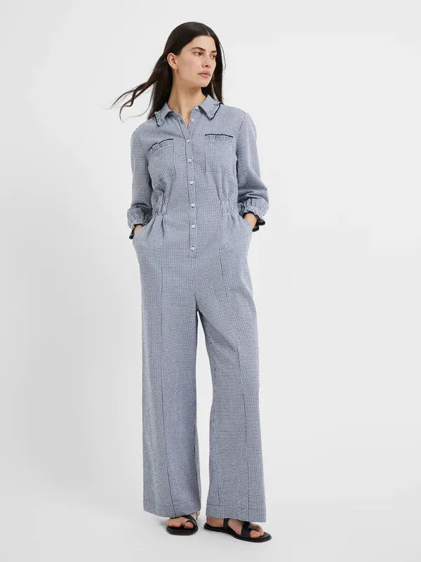 Great Plains Salerno Gingham Jumpsuit-Summer Navy White-JUWAF