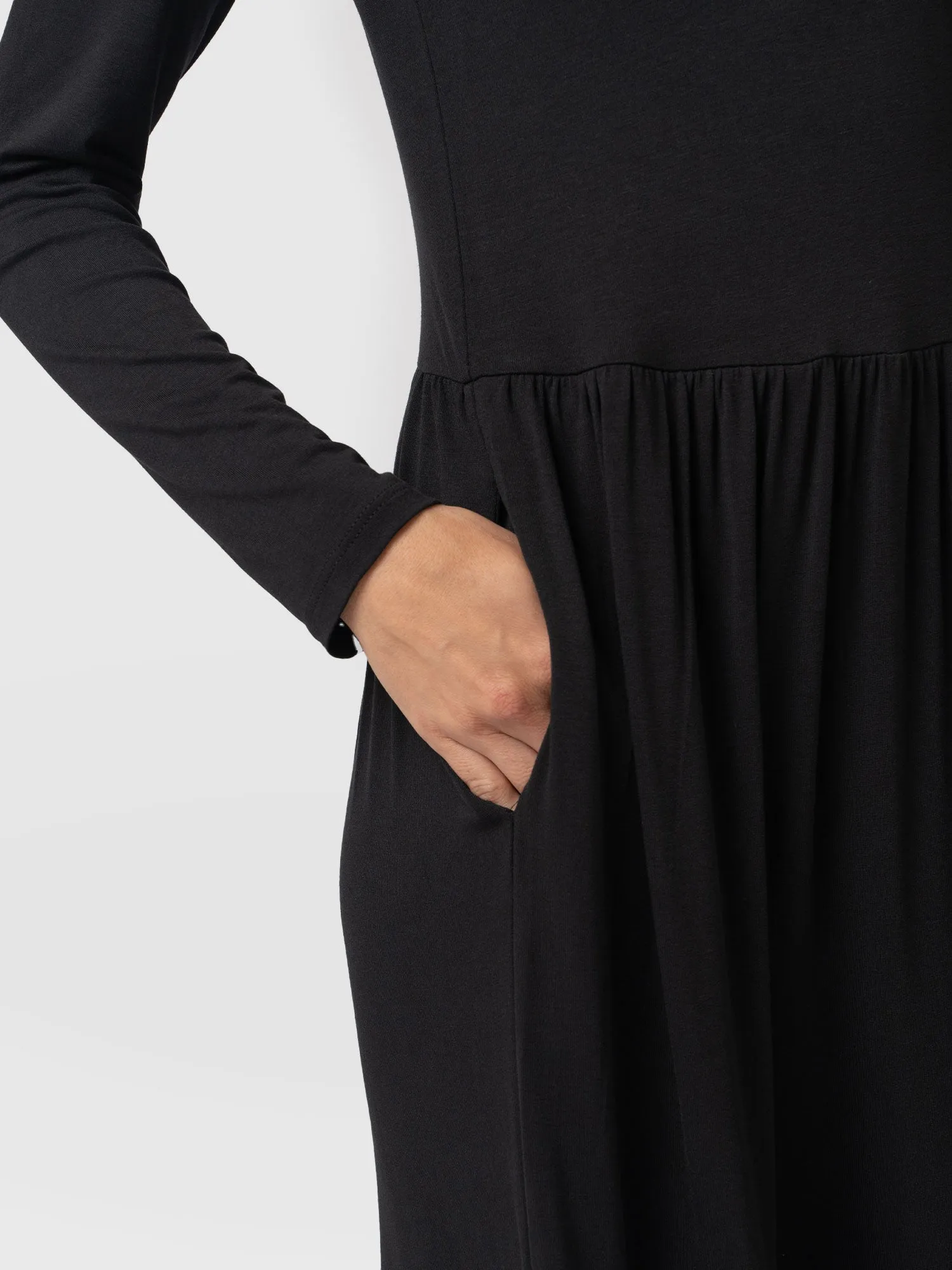 Greenwich Dress Long Sleeve - Black