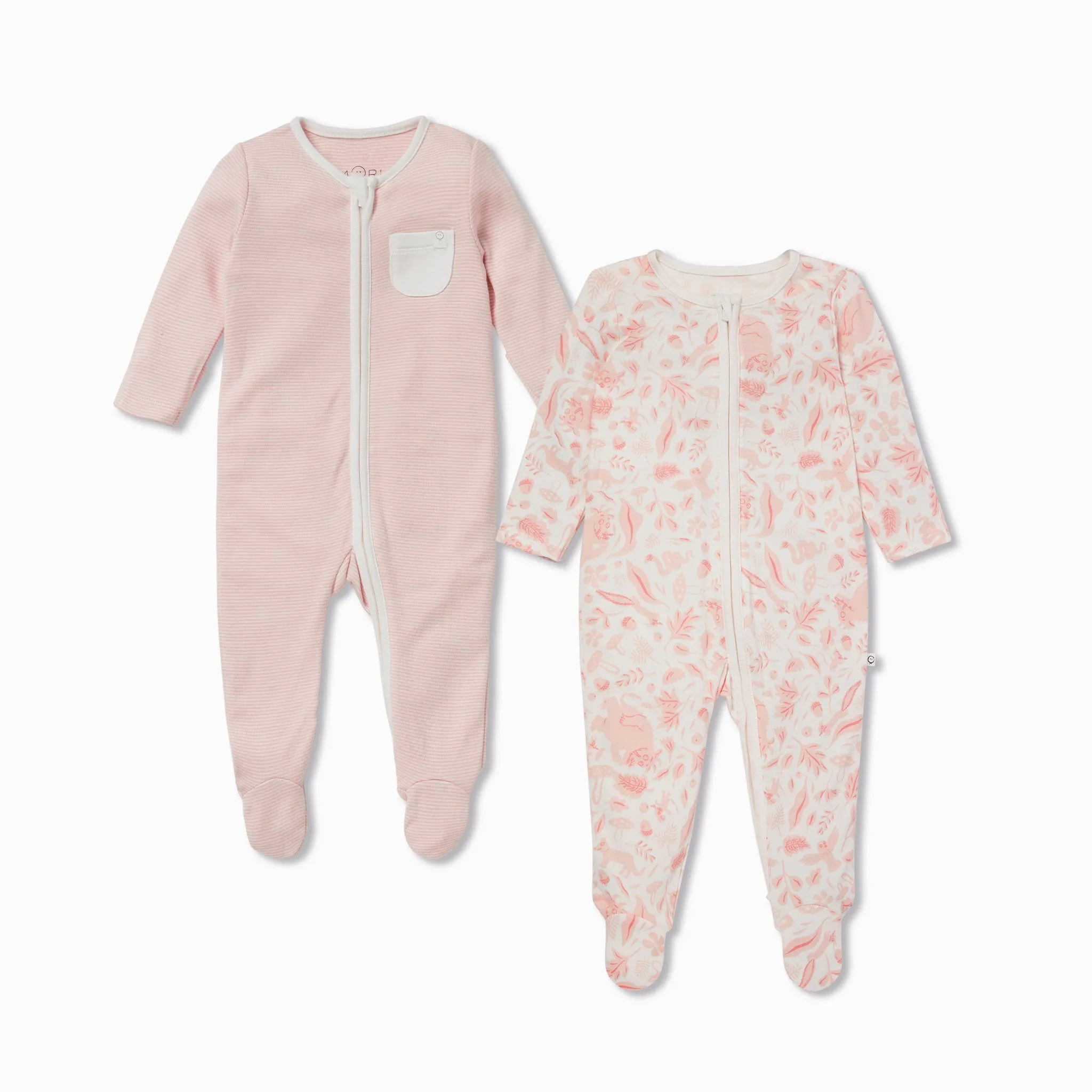 Gruffalo Foxglove Pink Zip-Up Baby Pajamas 2 Pack