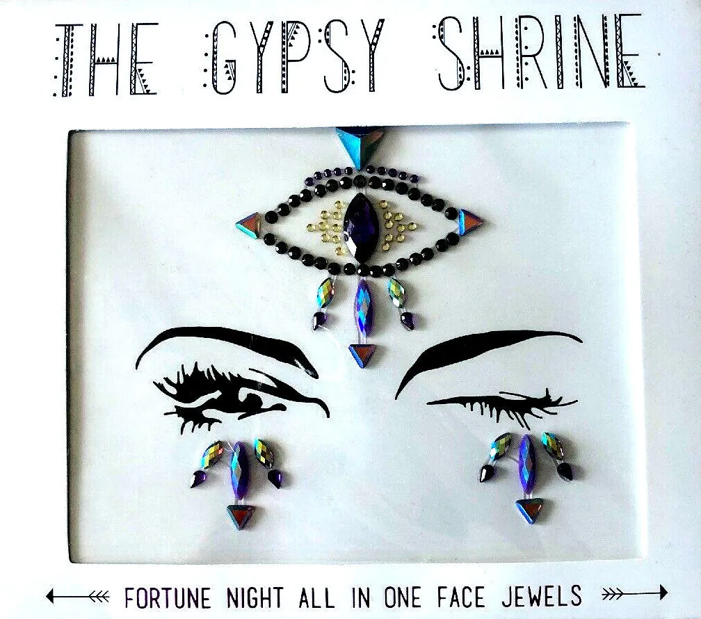 Gypsy Shrine Third Eye Face Jewels Fortune Night All In One Stick On Faceted Aurora Borealis Stones Crystals Rhinestones