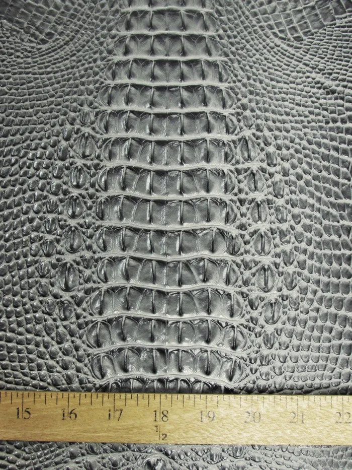 Hydra Gator 3D Embossed Vinyl Fabric / Sterling Grey / By The Roll - 30 Yards