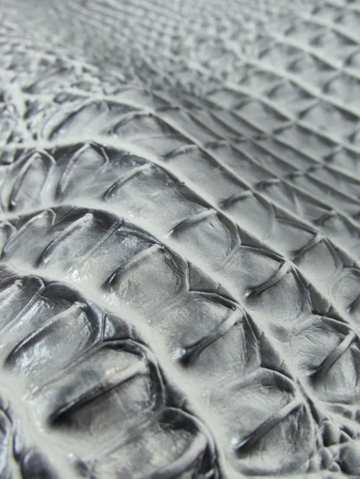 Hydra Gator 3D Embossed Vinyl Fabric / Sterling Grey / By The Roll - 30 Yards