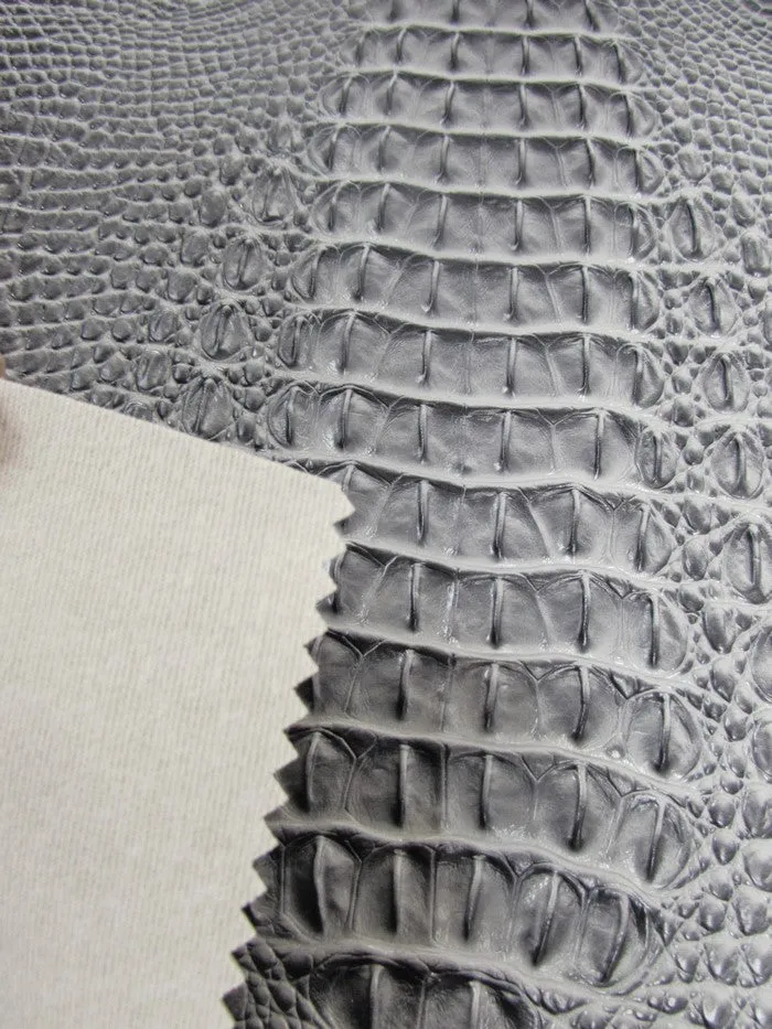 Hydra Gator 3D Embossed Vinyl Fabric / Sterling Grey / By The Roll - 30 Yards