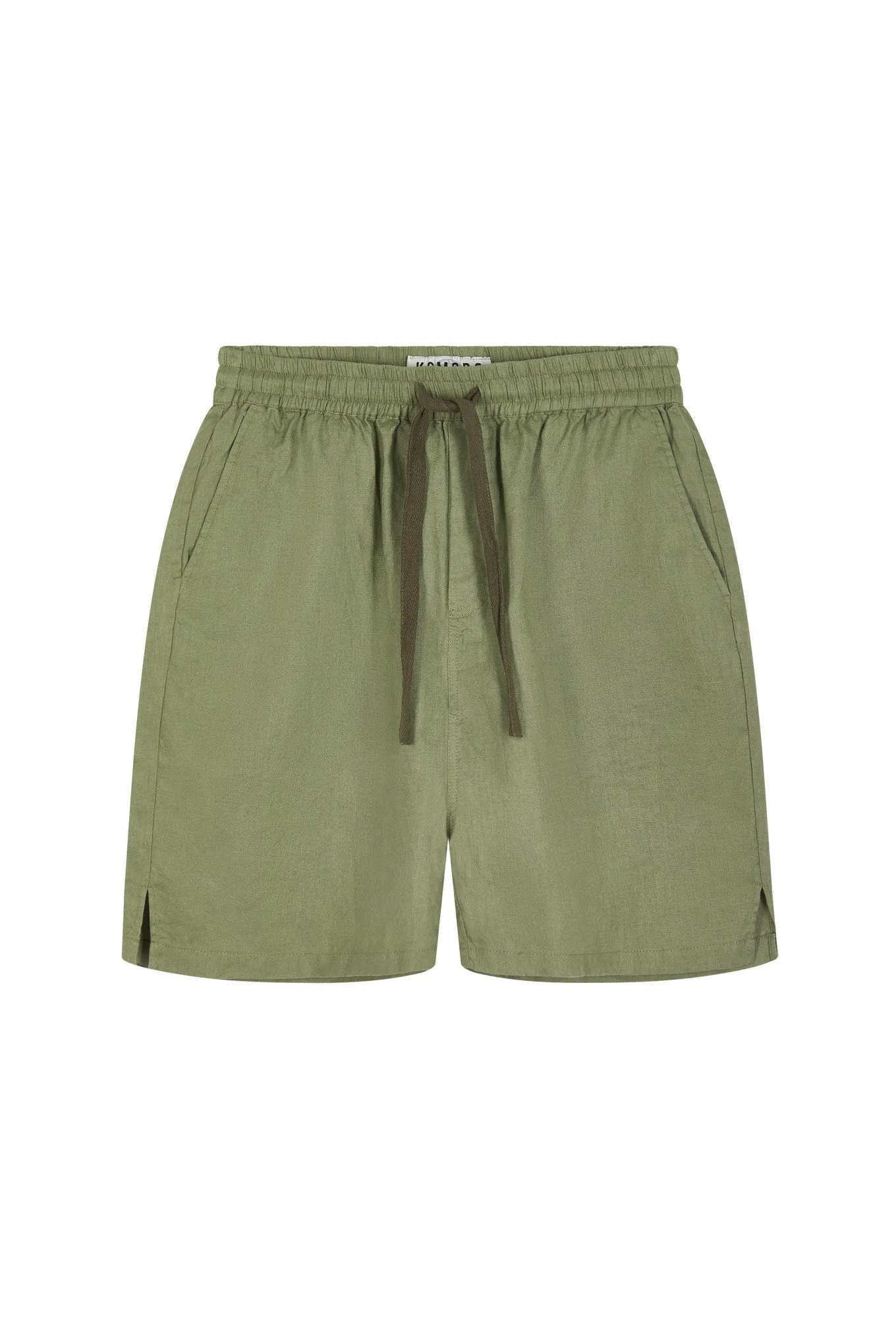 JERRY- Organic Linen Shorts Khaki