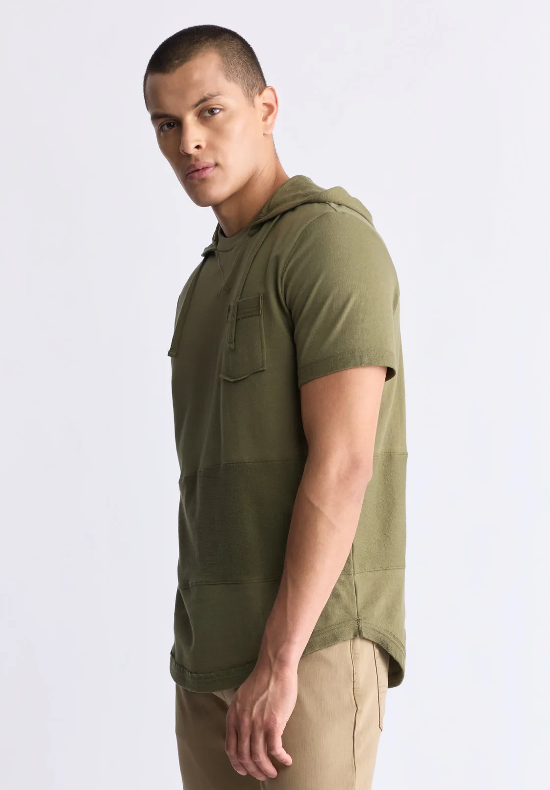 Katoni Men's Short-Sleeve Hooded T-Shirt, Burnt Olive - BM24524