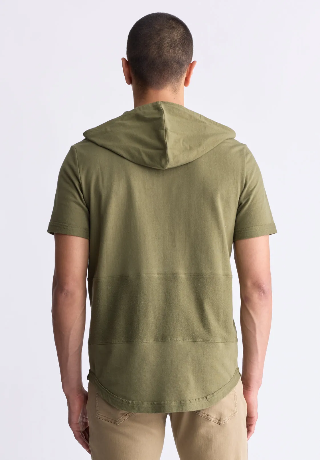 Katoni Men's Short-Sleeve Hooded T-Shirt, Burnt Olive - BM24524