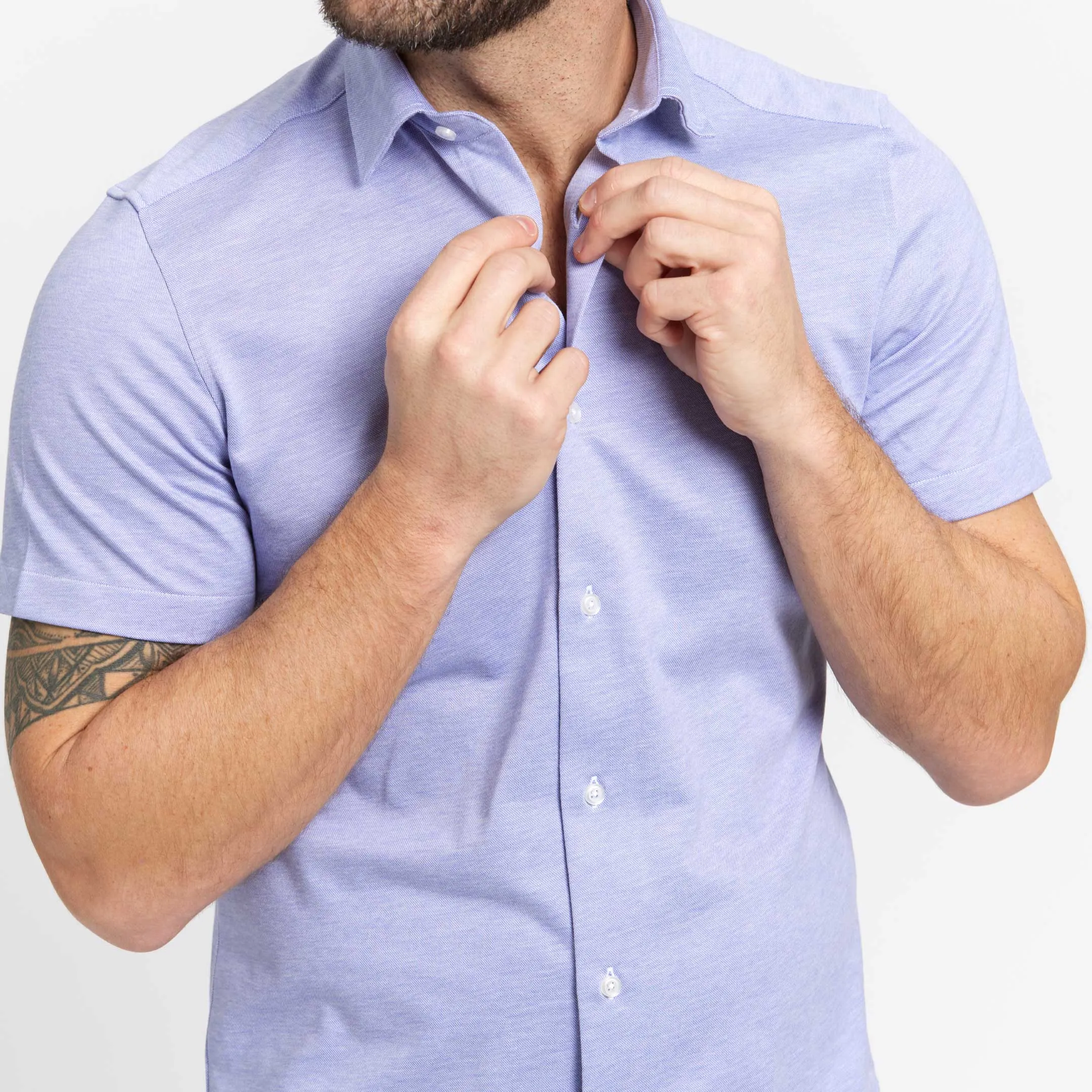 Lavender Mélange Short Sleeve Performance Stretch Shirt