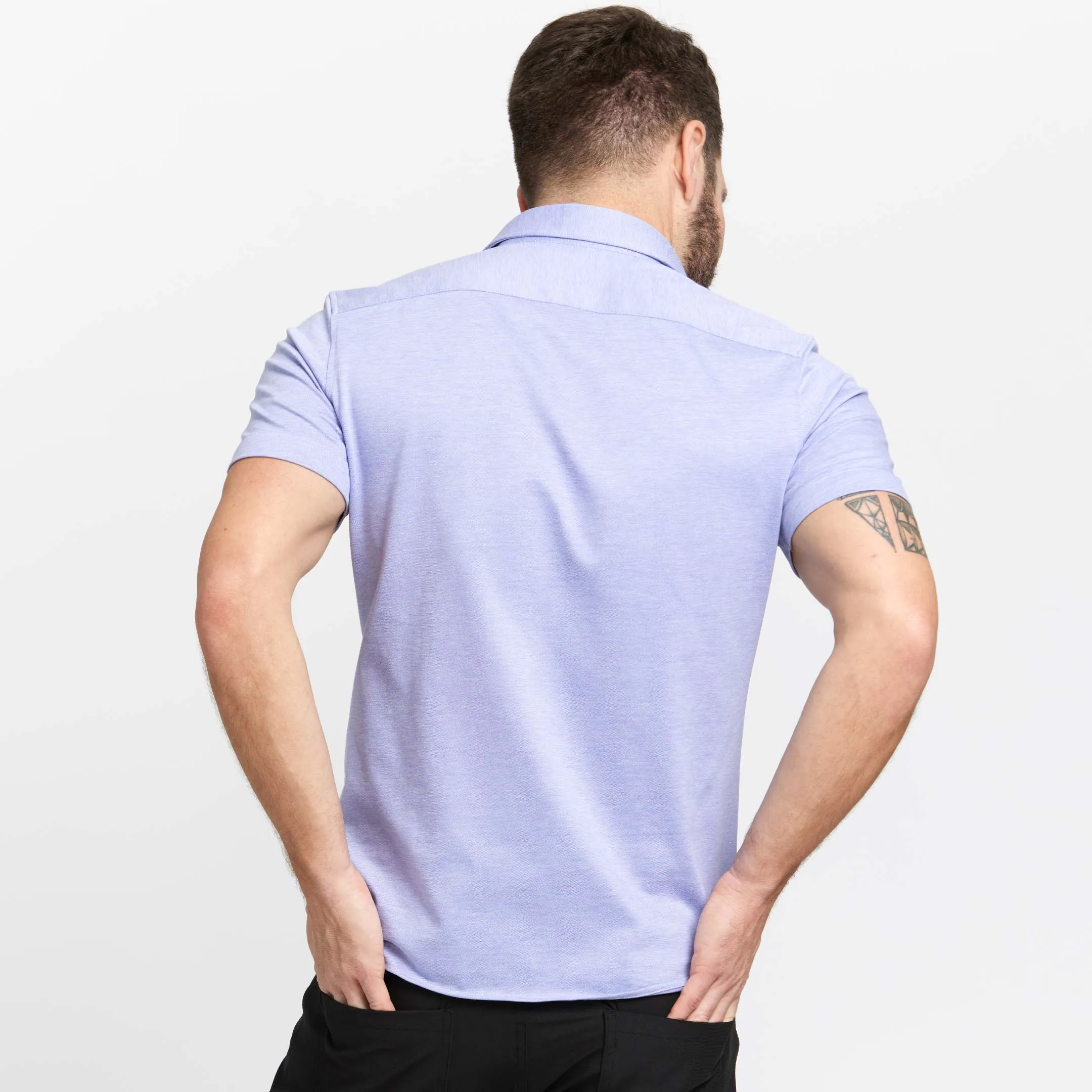 Lavender Mélange Short Sleeve Performance Stretch Shirt