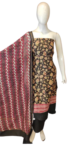 Maheshwari Silk Printed Unstitched Suit with Dupatta