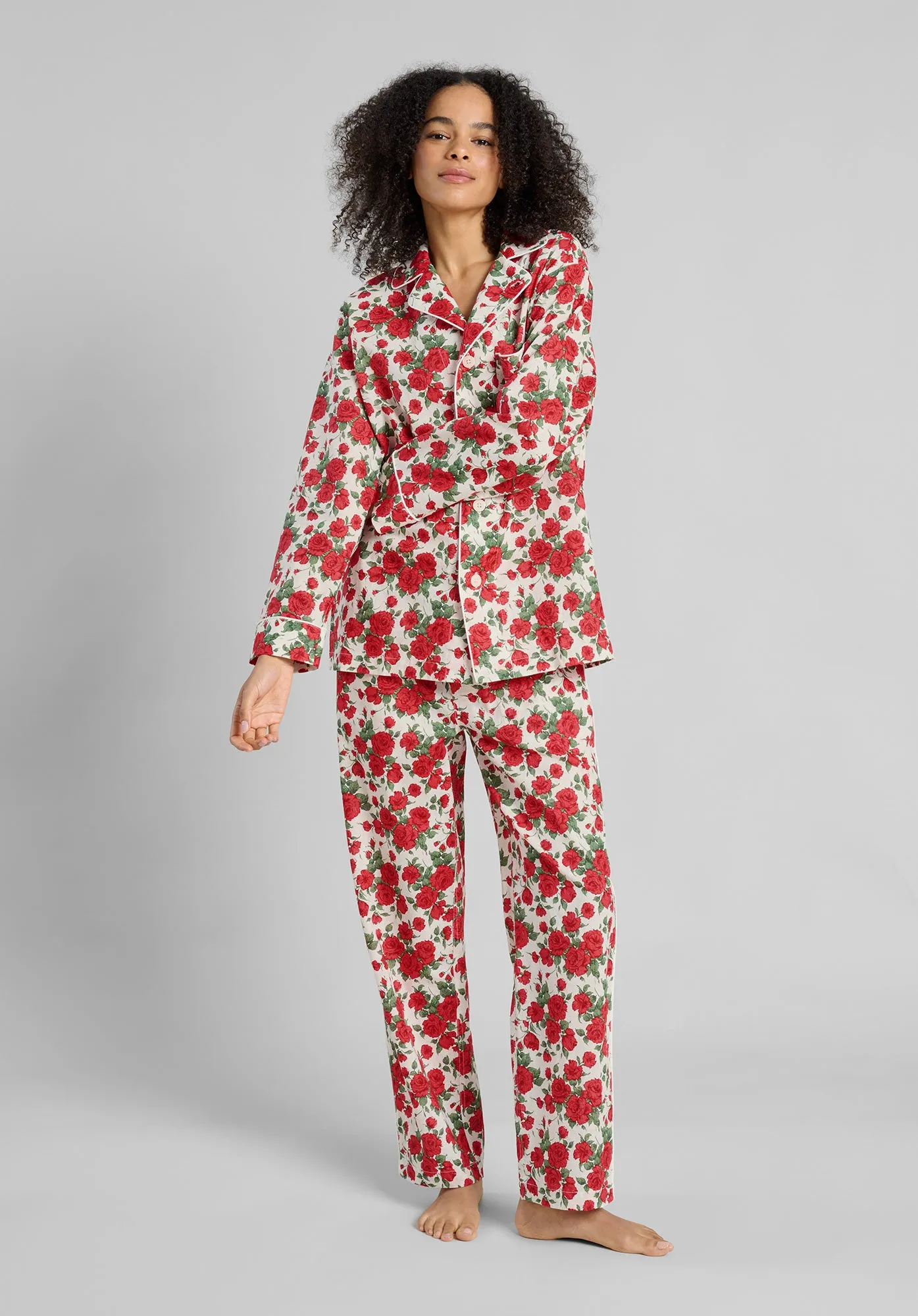 Margaret Linen Pajama Set in Liberty Carline Roses