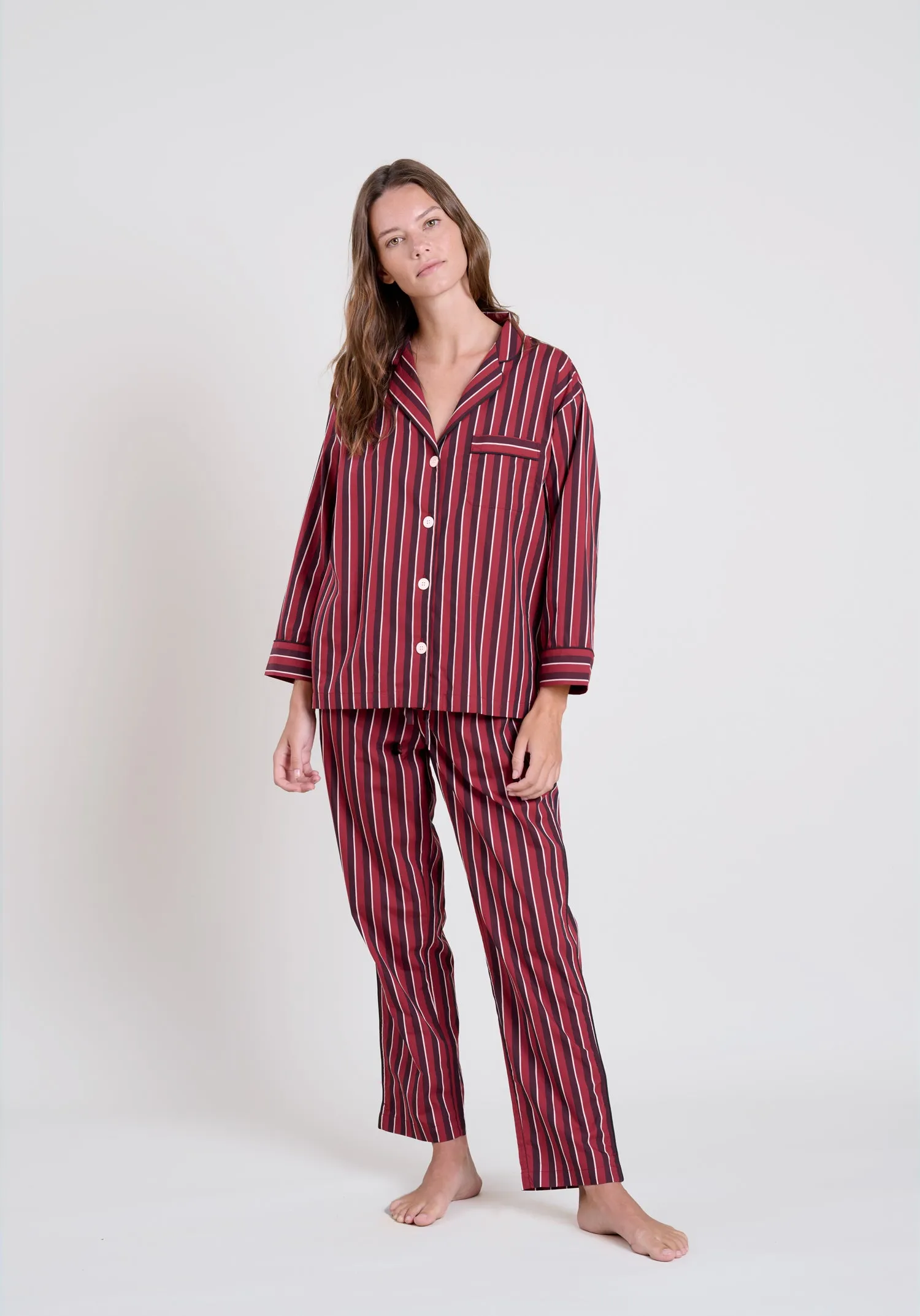 Marina Pajama Set in Bar Stripe