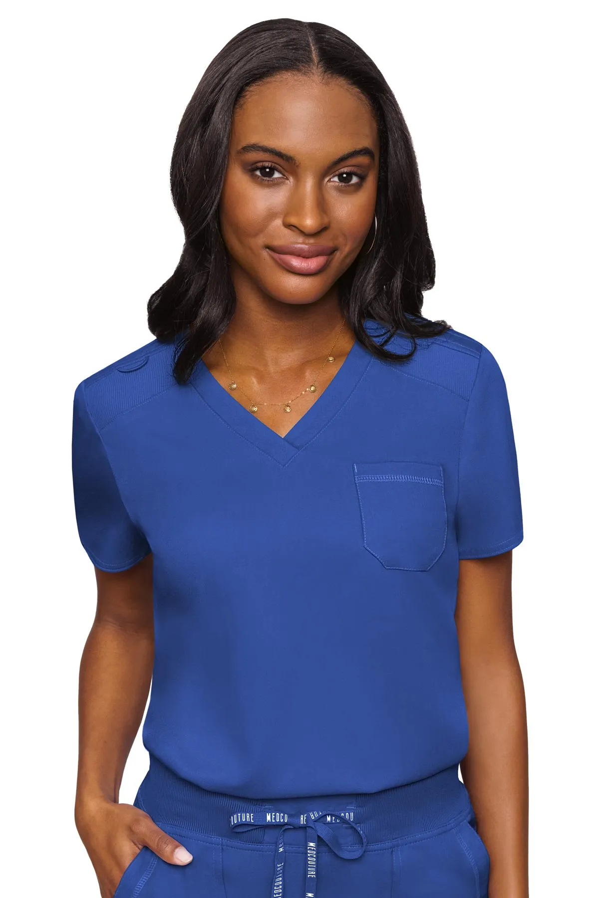 Med Couture Touch 7448 Women's Tuckable Chest Pocket Top