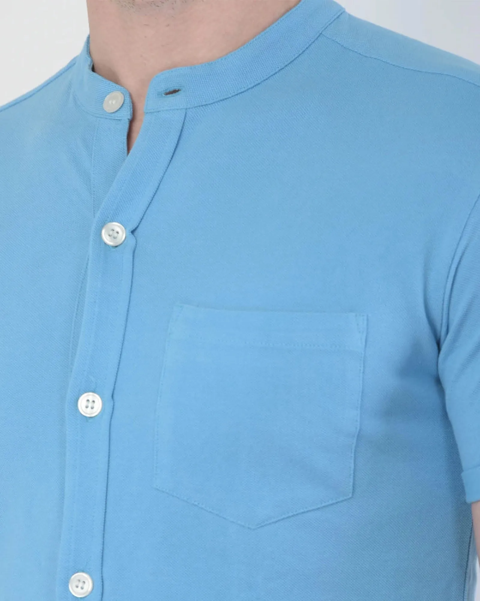 Melange Original Pique Shirt: Light Sky Blue