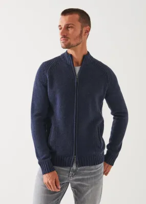 MERINO RAGLAN ZIP CARDIGAN