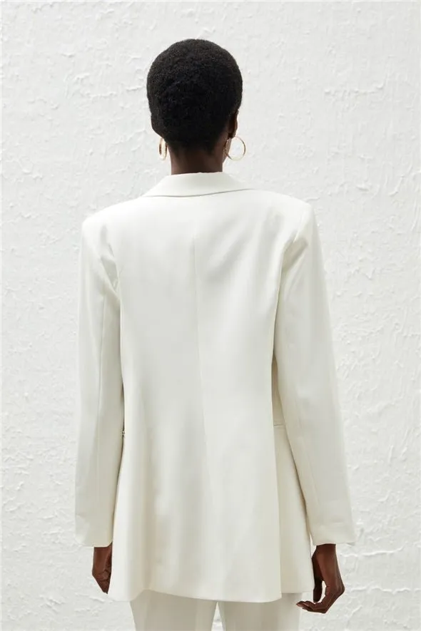 Mono Collar Classic Jacket - White