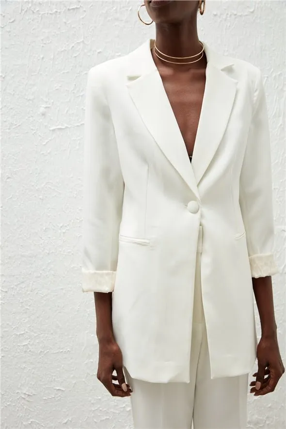 Mono Collar Classic Jacket - White