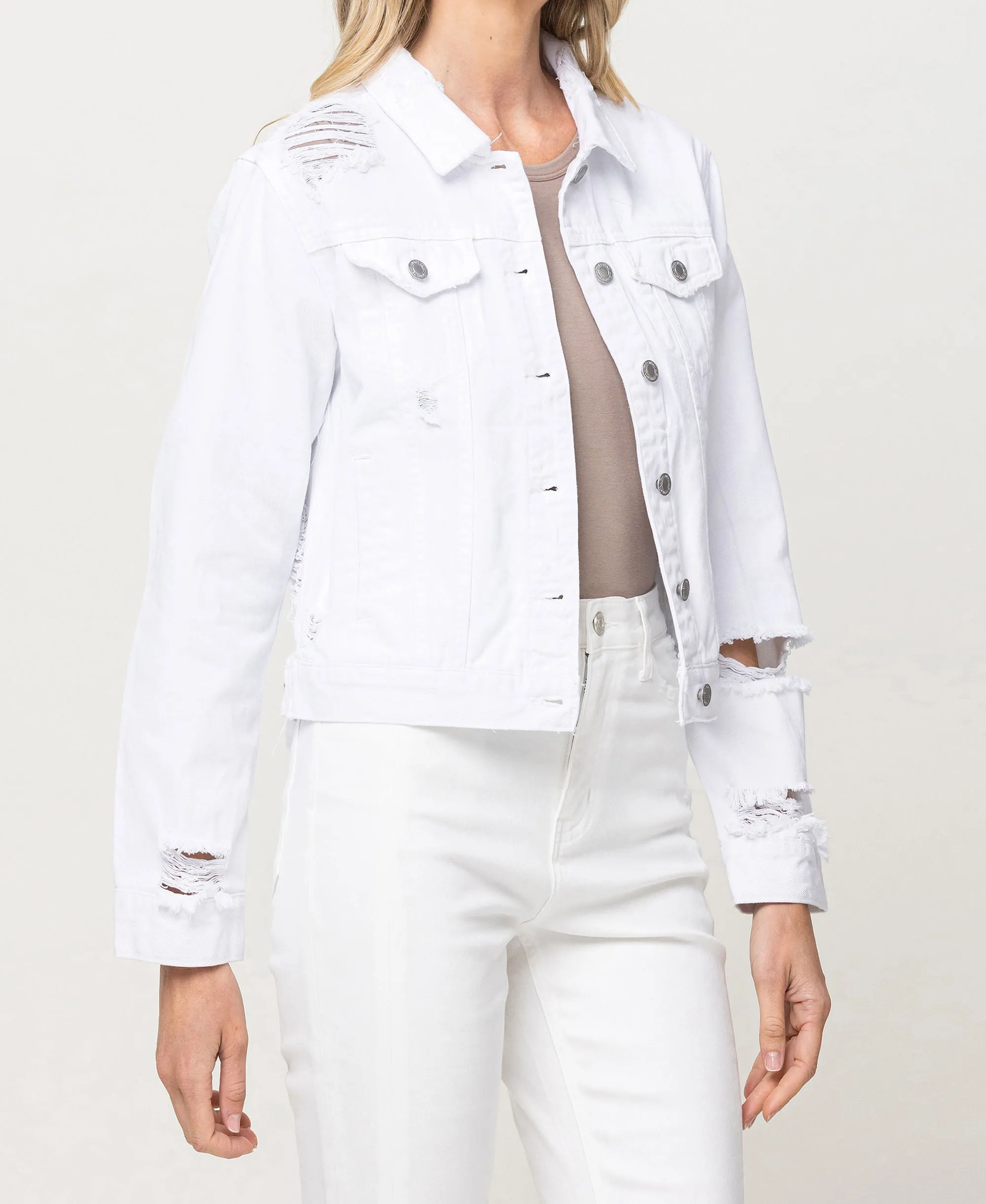 Optic White - Classic Fit Denim Jacket