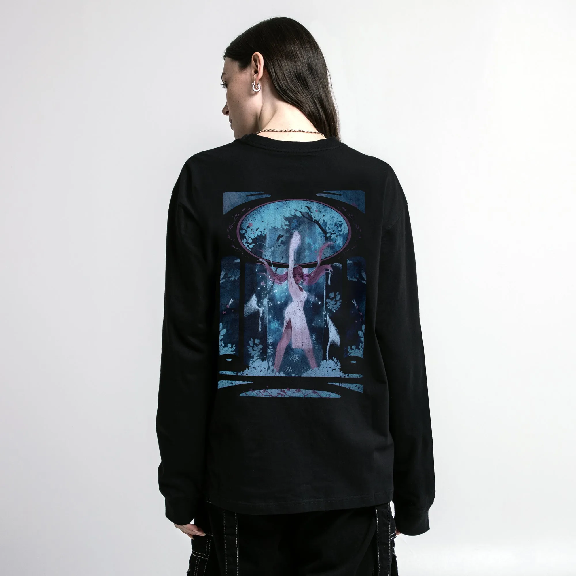 Persephone Among The Trees Black Long Sleeve