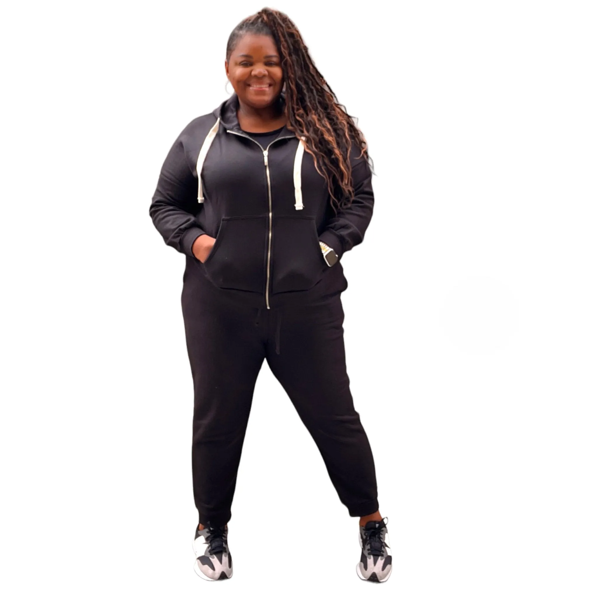 Plus Size Hooded Sweatsuit Set