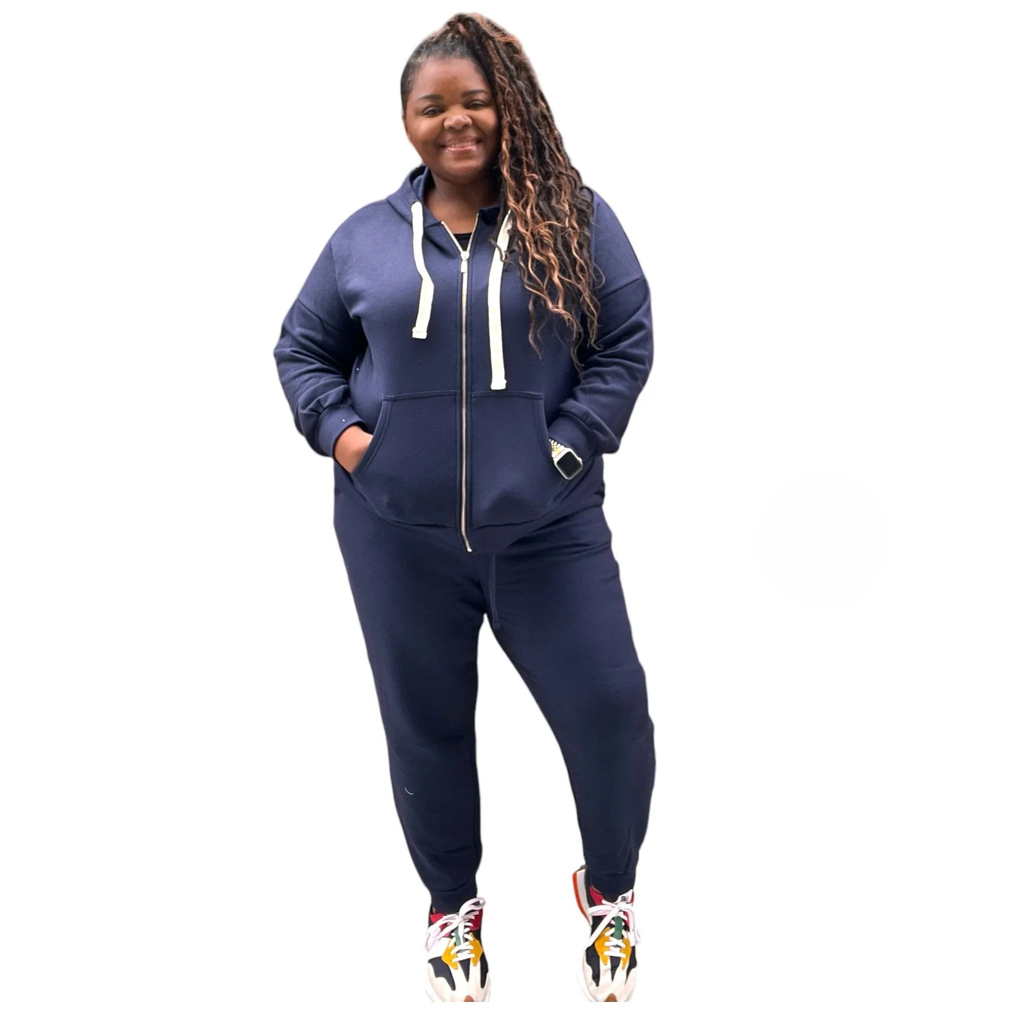 Plus Size Hooded Sweatsuit Set