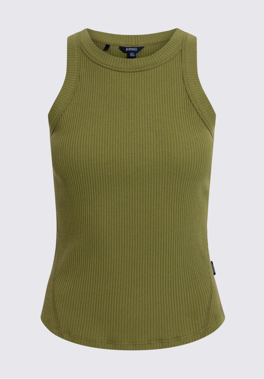 Regine Women’s Ribbed Tank Top in Olive Green - KT0119P