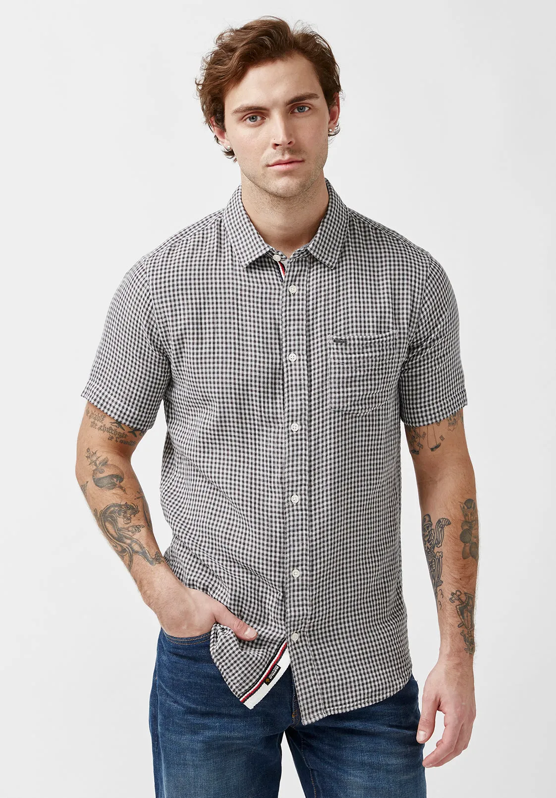 Saint Charcoal Short-Sleeve Men’s Shirt - BM24097