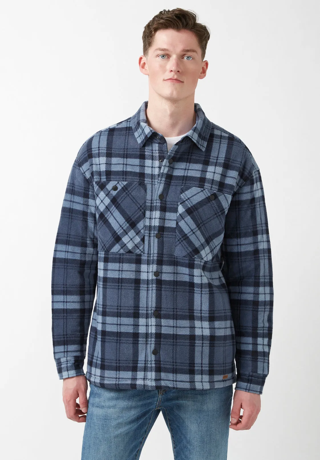 Sandis Fleece Shacket in Mirage Plaid - BPM14426