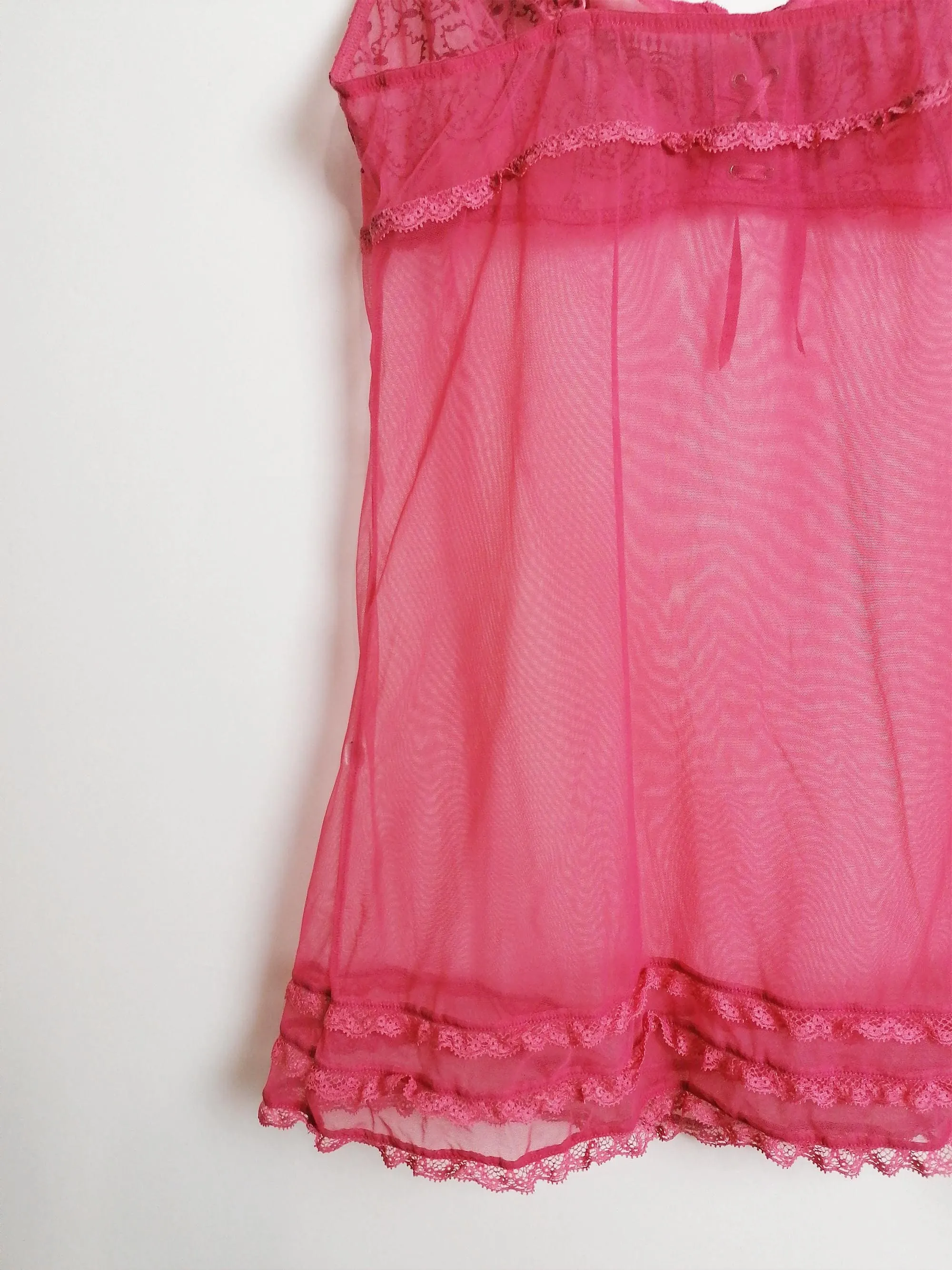 Sheer Pink Babydoll Cami Tulle - size L