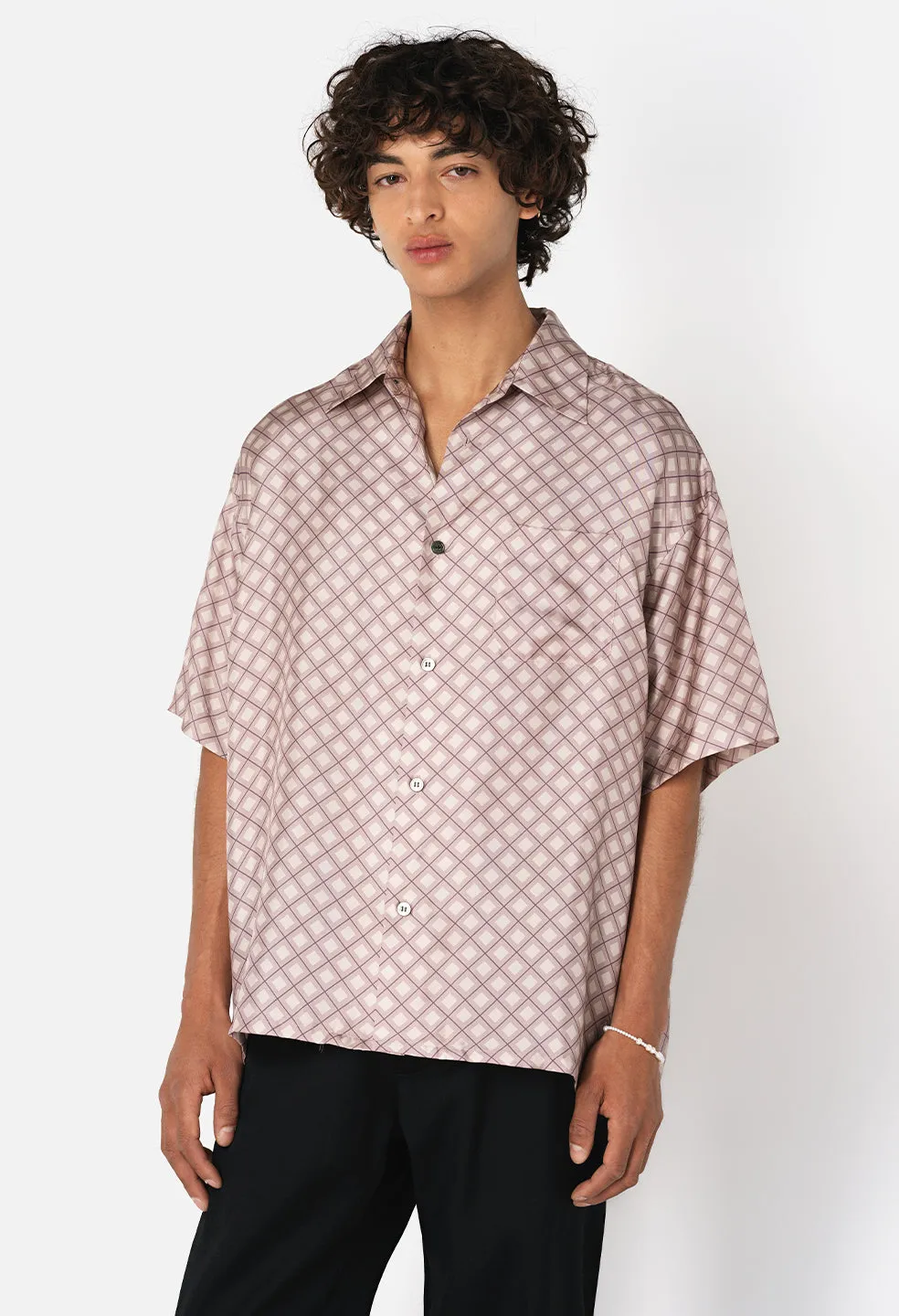 Silk SS Button Up / Haze Tile