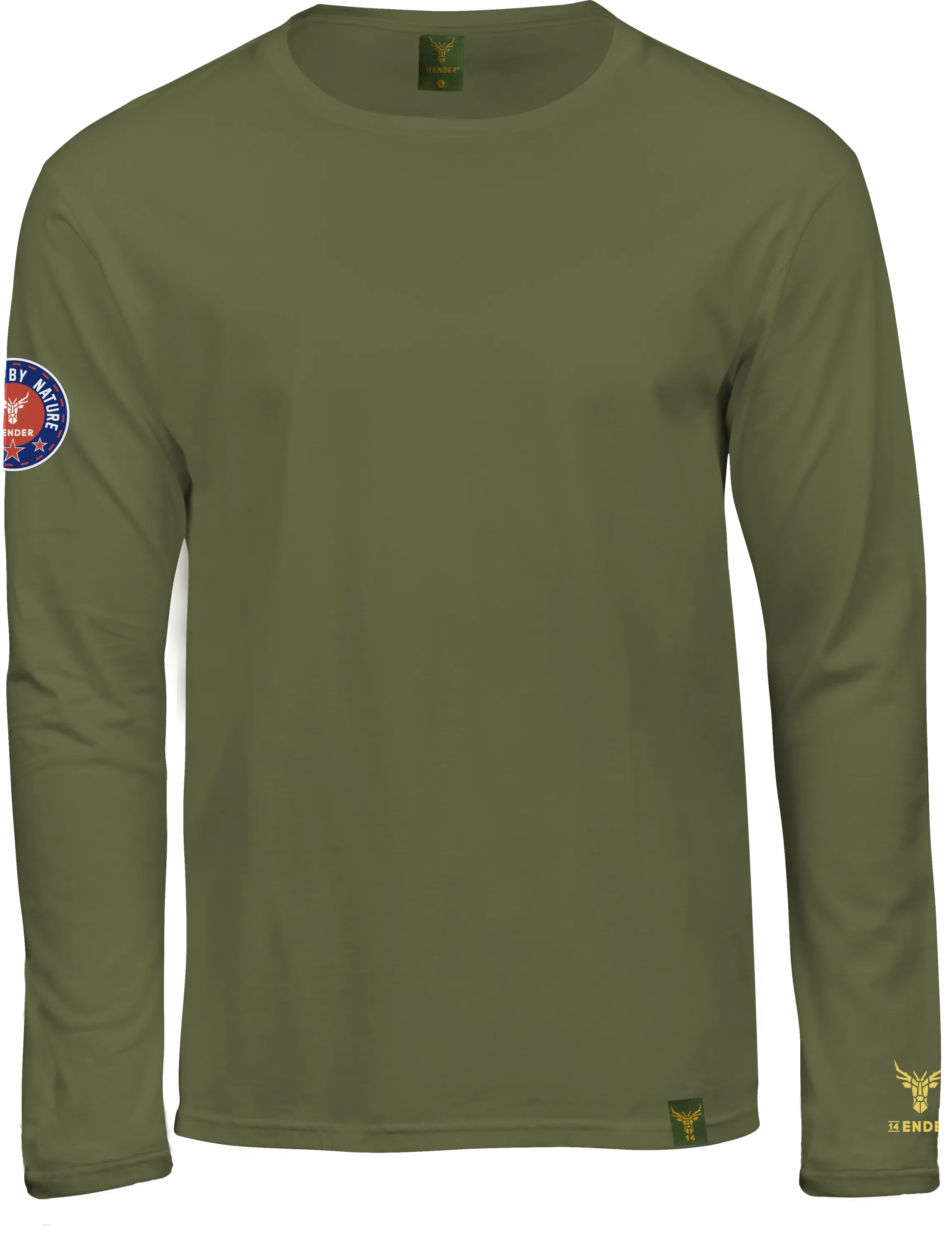 T-Shirt Langarm 14Ender Logo angeled olive