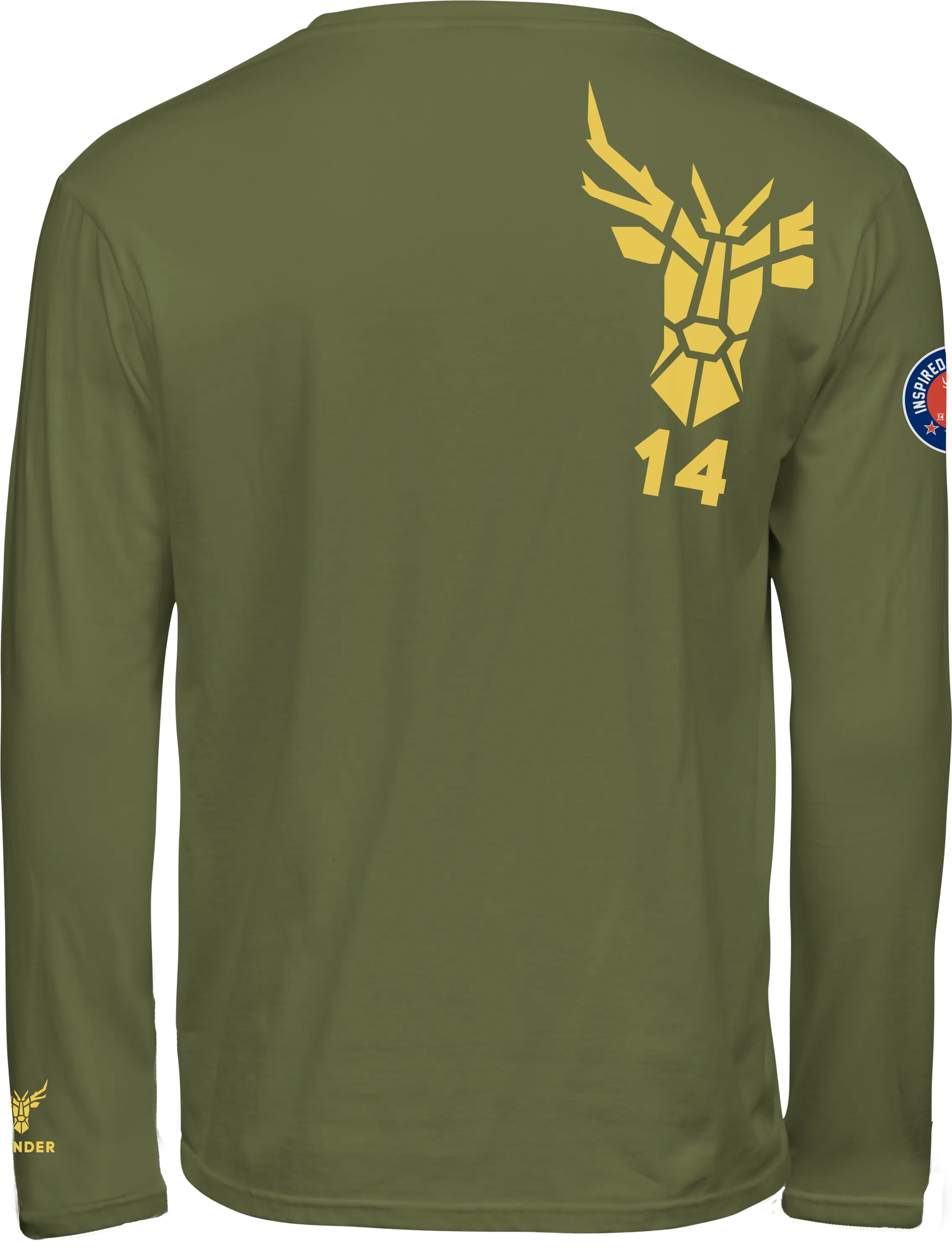 T-Shirt Langarm 14Ender Logo angeled olive