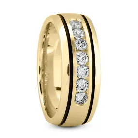 TYR Men's Diamond Wedding Ring 8MM Band Round Cut Channel Set in 14K Gold  9 pointer E Color VS1 Clarity By Mike Nekta NYC  Size 12