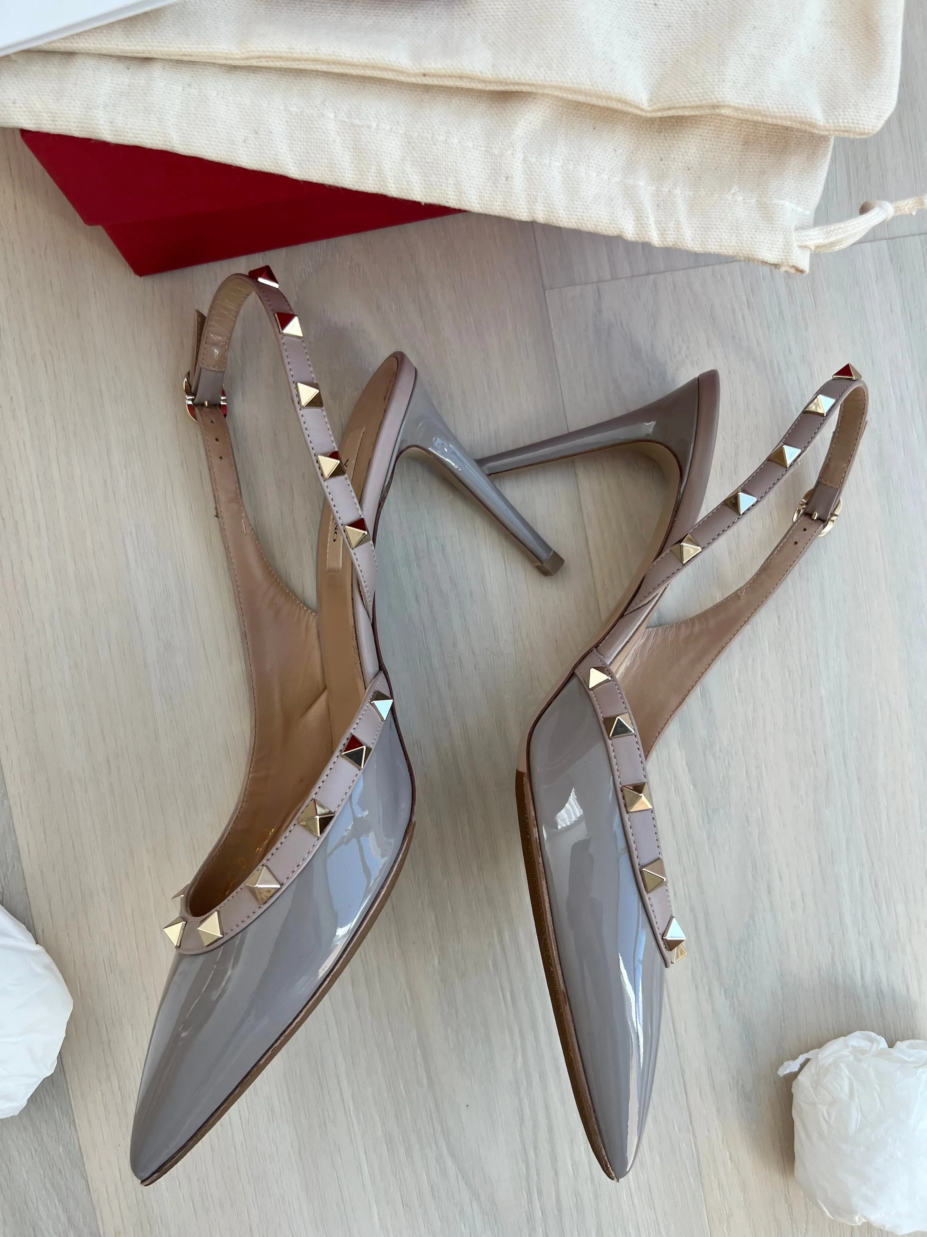 Valentino Rockstud Slingback Heels