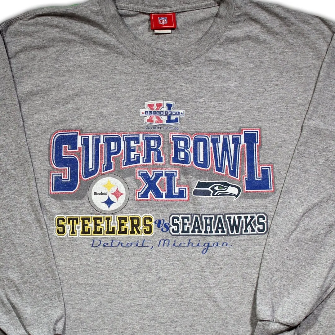 Vintage '06 Super Bowl XL Steelers v. Seahawks Long Sleeve (L)