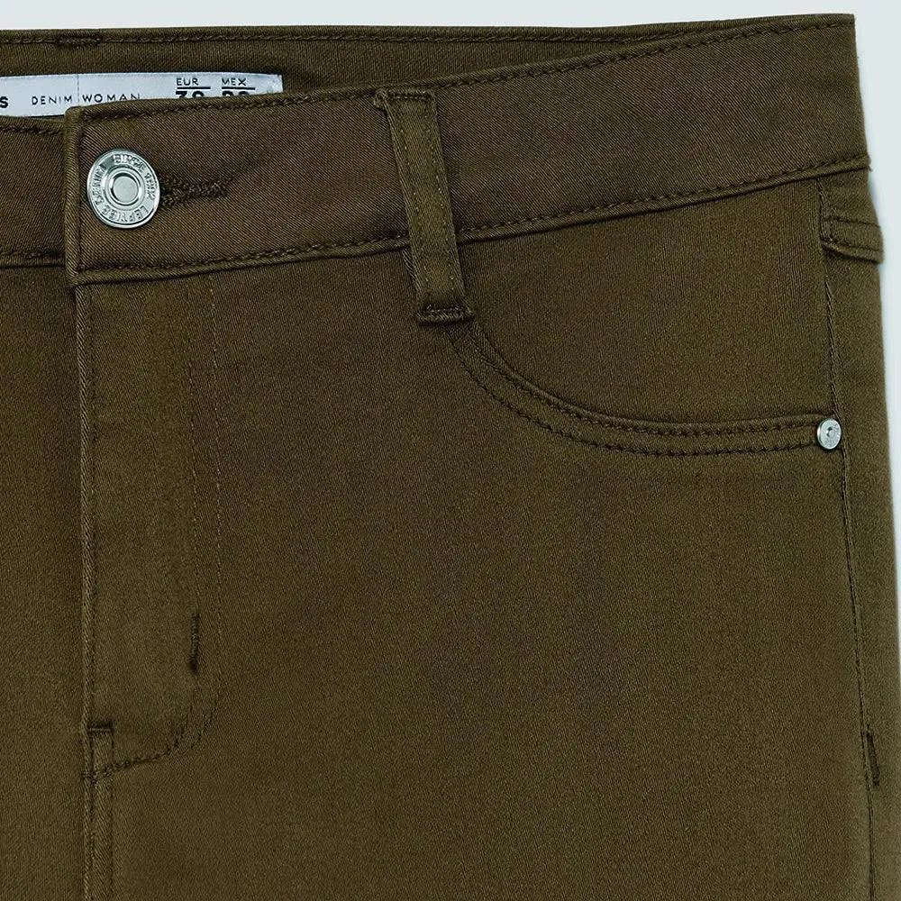 Women olive 'super skinny' stretch jeans (LE-2119)