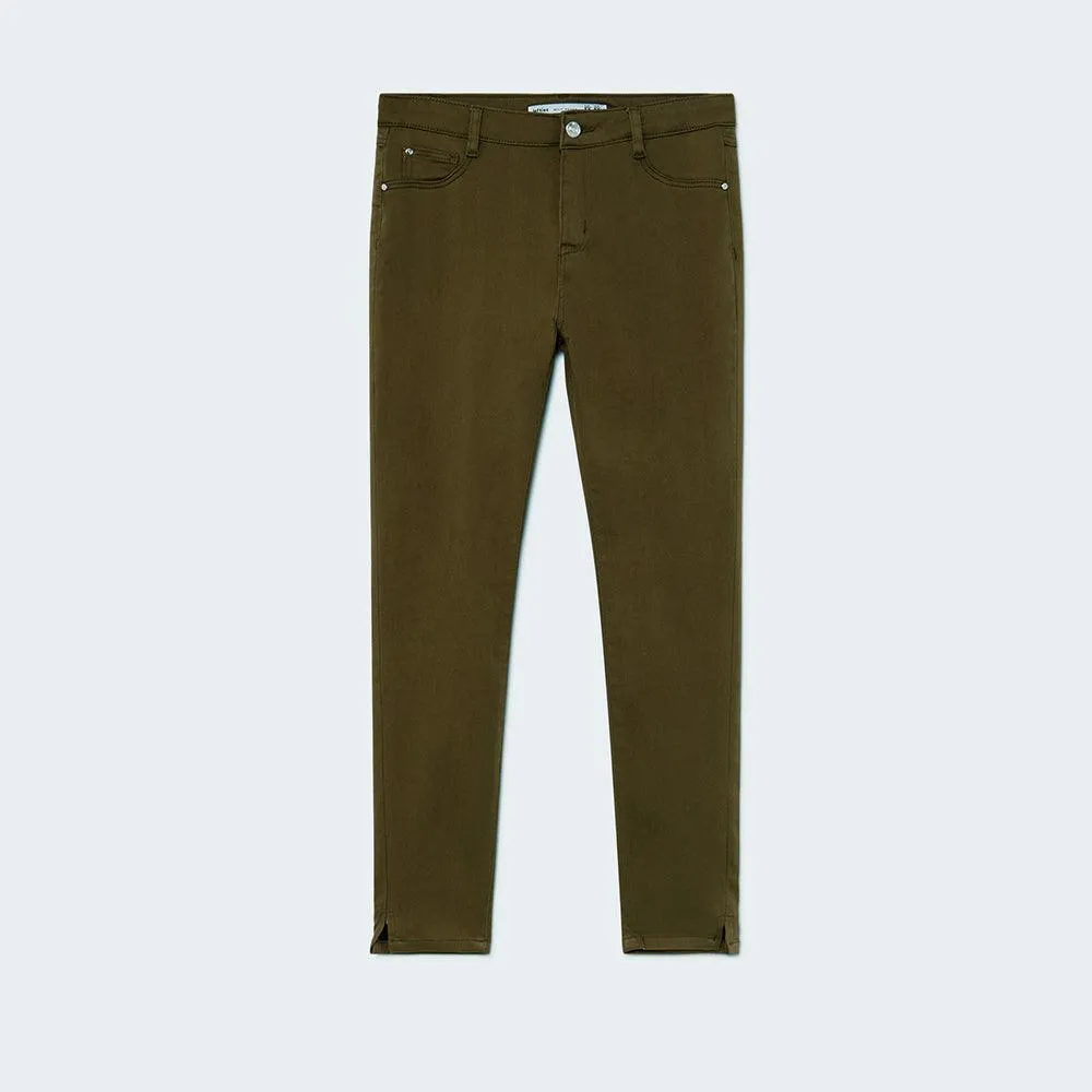 Women olive 'super skinny' stretch jeans (LE-2119)