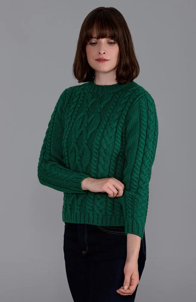 Womens Chunky Merino Wool Cable Jumper