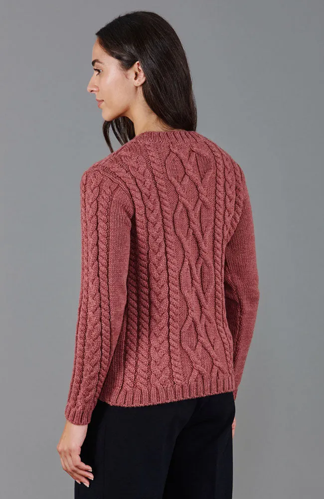 Womens Chunky Merino Wool Cable Jumper