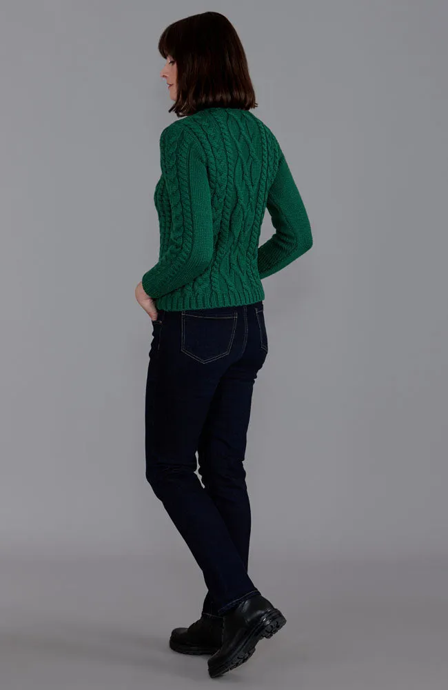 Womens Chunky Merino Wool Cable Jumper