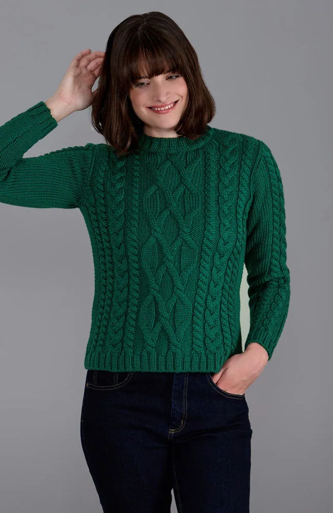 Womens Chunky Merino Wool Cable Jumper